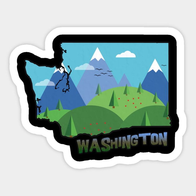 Washington State Outline Sticker by gorff